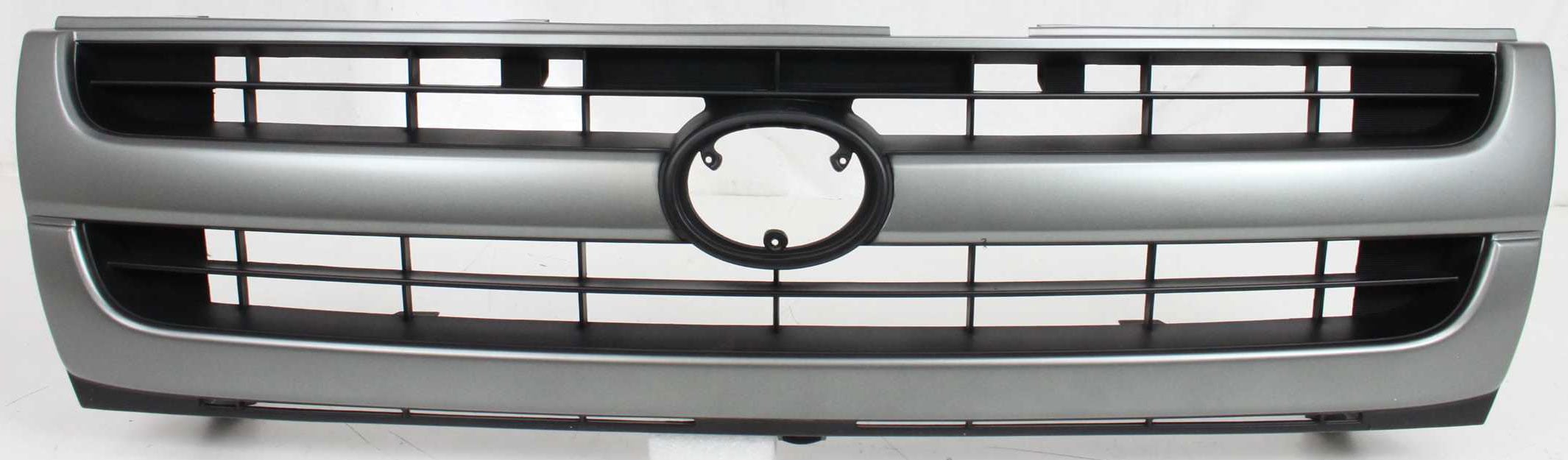 Grille for 1997-2000 Toyota Tacoma, 2WD (Two-Wheel Drive), Excluding Pre-Runner Model, Painted Silver Shell/Black Insert, Without Color Keypad Package, Replacement