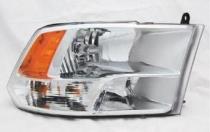 Right (Passenger) Headlight Lens/Housing for 2009 - 2012 Dodge Ram Pickup (Full Size) w/ Quad Lights, Code LME Replacement,  68001484AI