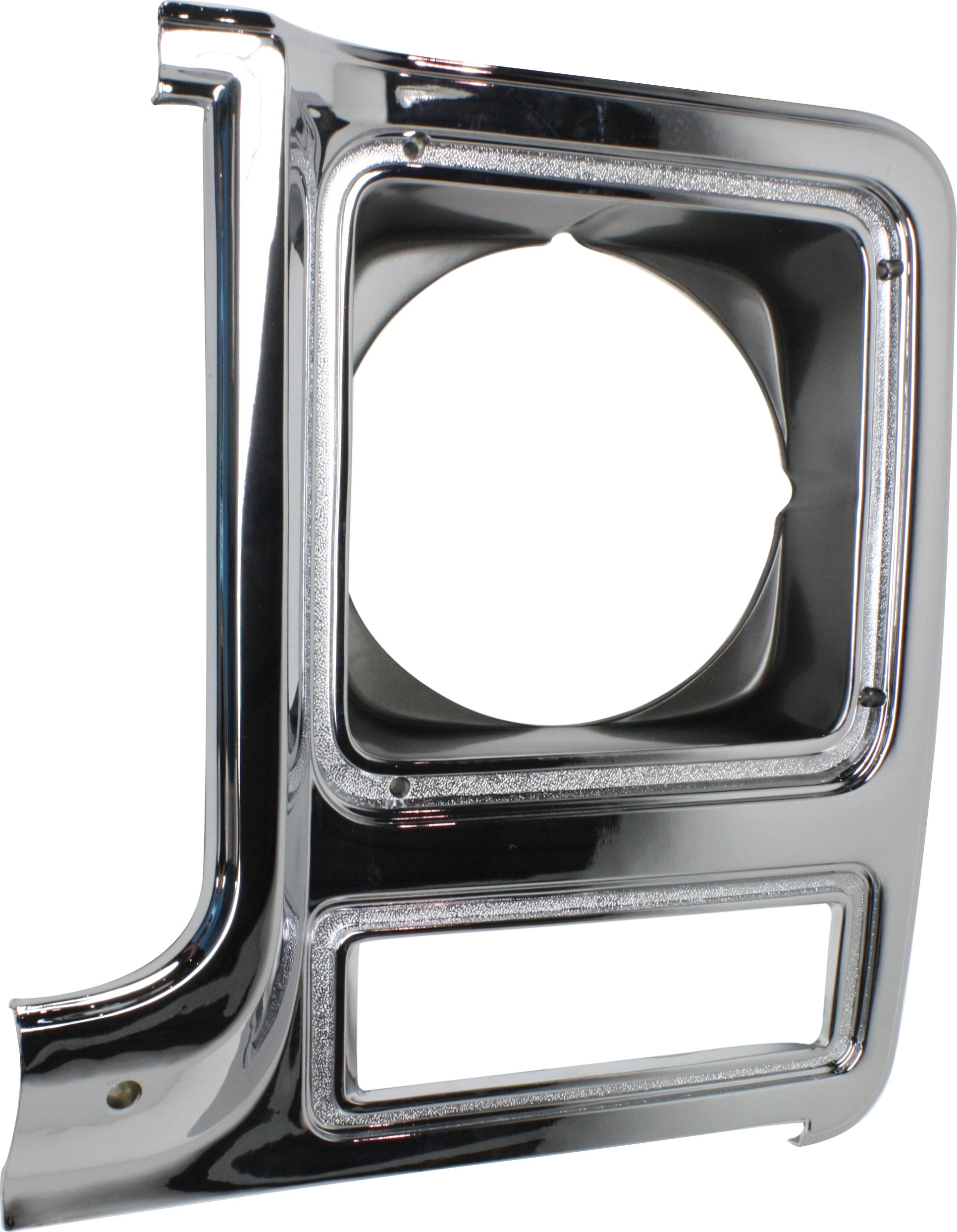 Headlight Door for Chevrolet C/K Series / Suburban (1979-1980), Left (Driver), Round Headlights, Chrome and Silver Replacement