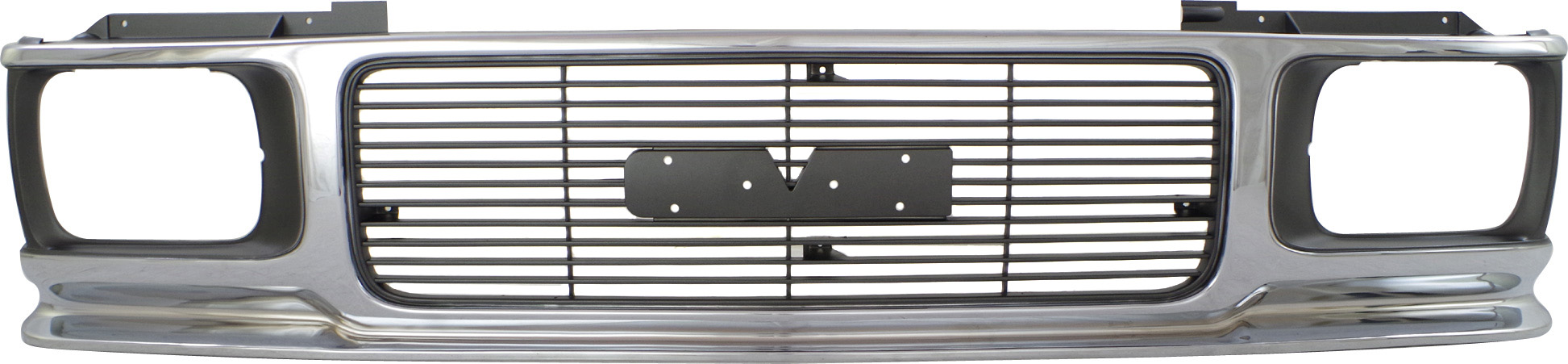 Grille for GMC Jimmy 1992-1994/Sonoma 1991-1993, Chrome Shell with Painted Gray Insert, Made of ABS Plastic, Replacement