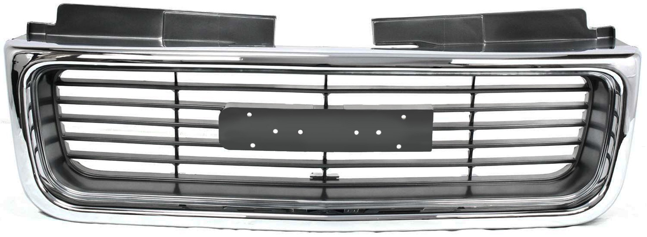 Chrome Shell Grille with Painted Silver Gray Insert for GMC JIMMY 1998-2001, SONOMA 1998-2004, SLE/SLT Models, Replacement