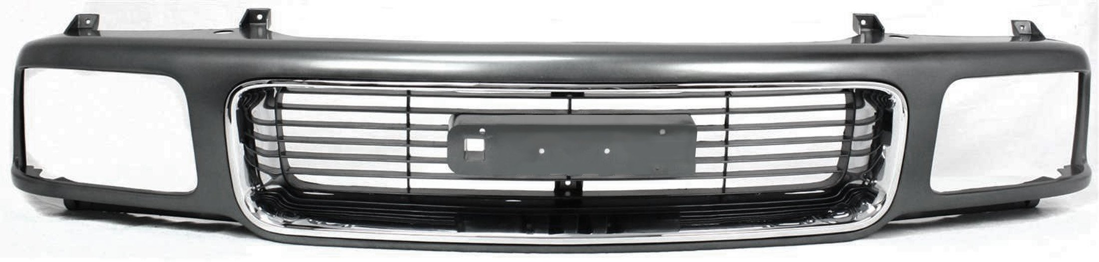 Grille for GMC Jimmy 1995-1997 / Sonoma 1994-1997, Painted Silver Shell with Painted Gray Insert, featuring Composite Headlight, Replacement