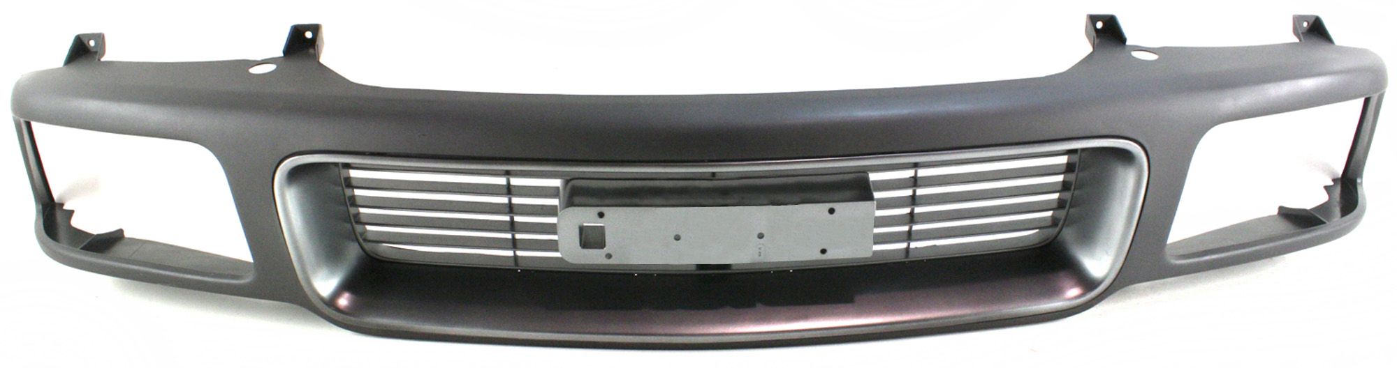 Grille for GMC Jimmy 1995-1997 and Sonoma 1994-1997, Black Shell with Silver Insert and Composite Headlight Holes, Replacement