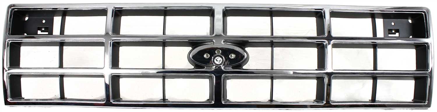 Plastic Grille for 1989-1990 Ford Bronco II & 1989-1992 Ranger, Chrome Shell with Painted Silver Insert, Replacement