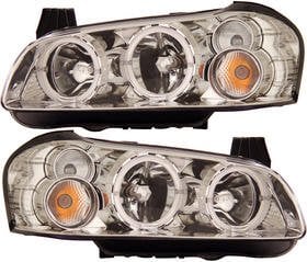 Left (Driver) Headlight Assembly for 2002 - 2003 Nissan Maxima, Front Head Light Assembly Replacement Housing/Lens/Cover, Composite,  260605Y725, Replacement