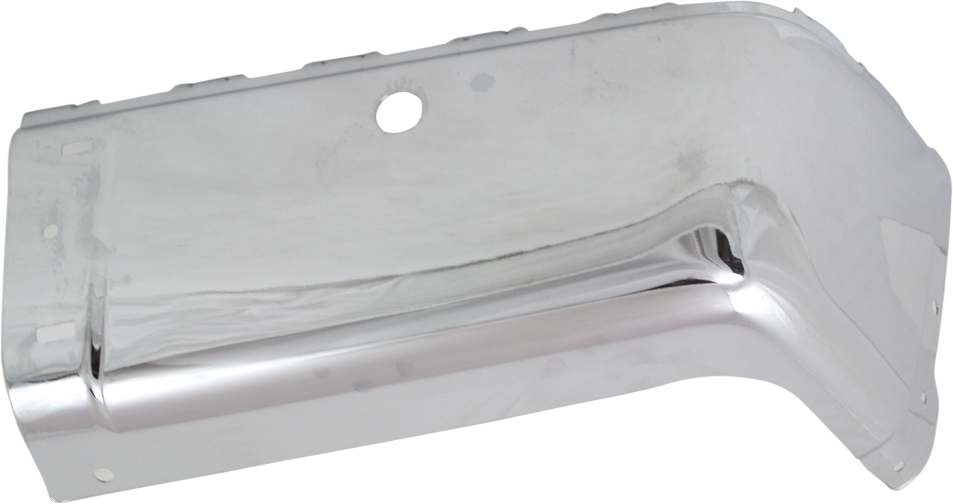 Rear Bumper End for Chevrolet Silverado / GMC Sierra 2007-2014, Right (Passenger), Chrome, with Sensor Holes, Excludes 2007 Classic, Replacement