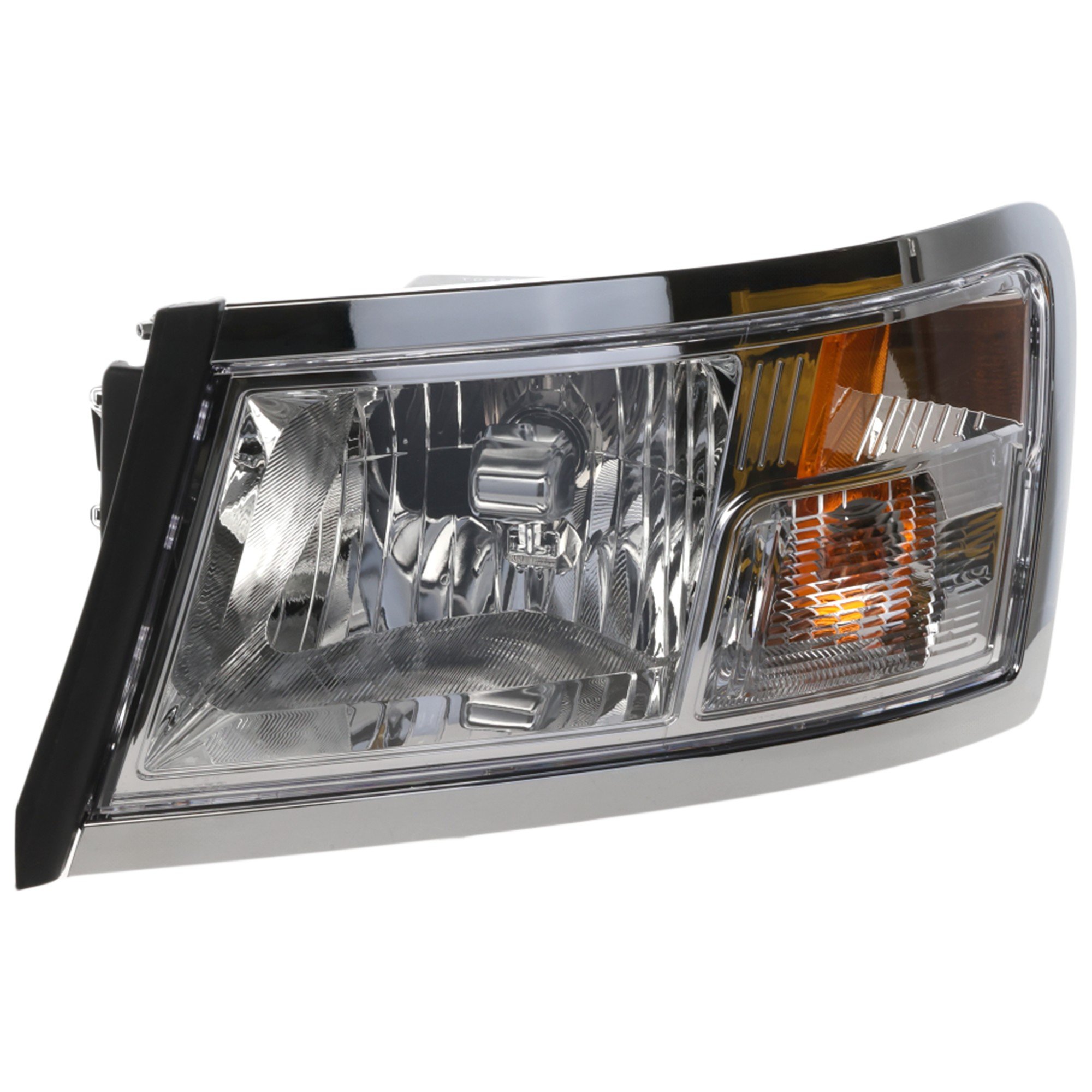 Headlight Assembly for Dodge Dakota 2008-2011, Left (Driver), Halogen, Chrome Interior, Replacement (CAPA Certified)