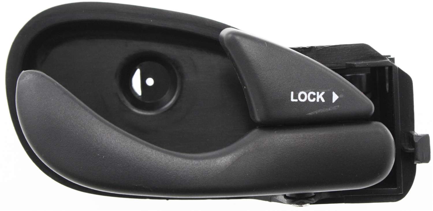 Front Interior Door Handle for Ford Focus 2000-2007, Right (Passenger), Textured Black with Door Lock Button, Also Fits Rear, Replacement