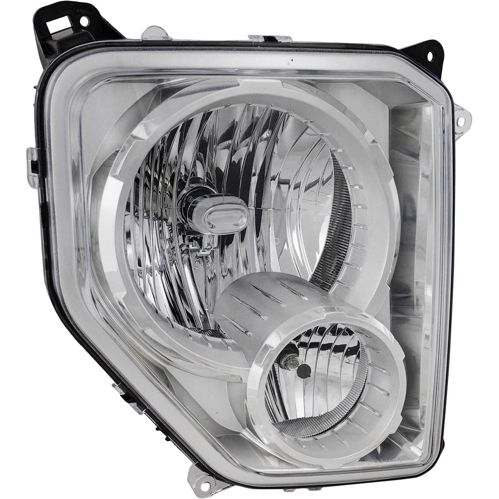 Headlight Assembly for Jeep Liberty 2008-2012, Right (Passenger) Side, Halogen, Chrome Interior, with Fog Light, Replacement