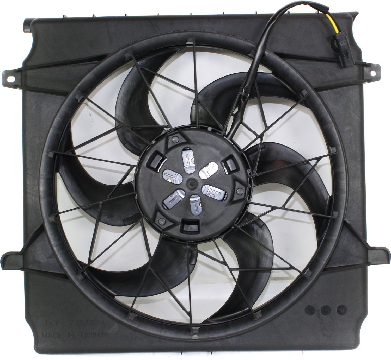 Radiator Fan Shroud Assembly for Jeep Liberty 2002-2004, Single Fan, 2.4L, (3.7L 2002-2003) Except with Heavy Duty Engine Cooling, Replacement