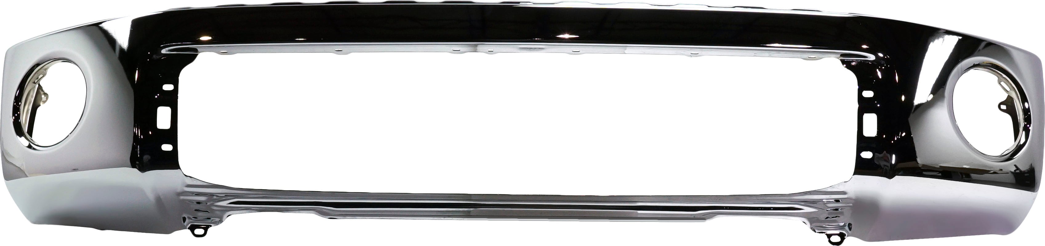 Front Bumper for 2007-2013 Toyota Tundra, Steel, Chrome, Without Park Assist Sensor Holes (Excludes Limited Model), Replacement