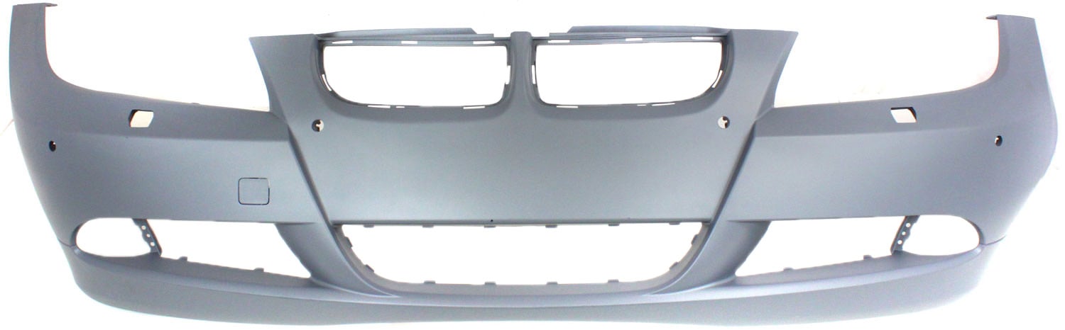 Primed (Ready to Paint) Front Bumper Cover for BMW 3-Series 2006-2008, Sedan/Wagon, w/ Headlight and Parking Distance Control Sensor Holes, Replacement Models: 325i, 325xi, 328i, 330i, 330xi