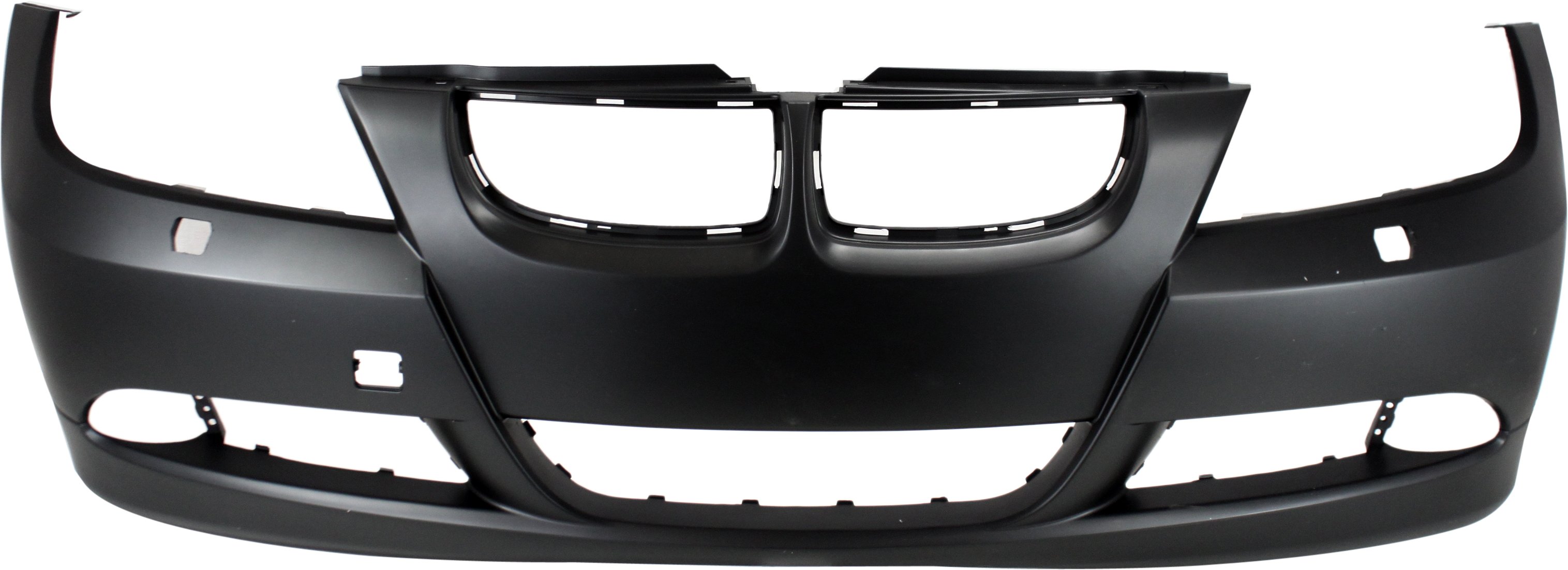 Front Bumper Cover for BMW 3-Series 2006-2008, Primed (Ready to Paint), with Headlight Holes, without Parking Distance Control Sensor Holes, Sedan/Wagon, Replacement