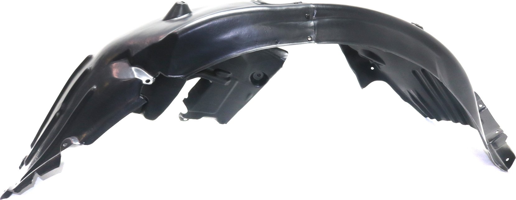 Front Fender Liner for BMW 5-Series 2004-2007, Left (Driver), Front Section, Sedan, Vacuum Form, Replacement Models: 520i, 525i, 530i, 535i, 545i, 550i.
