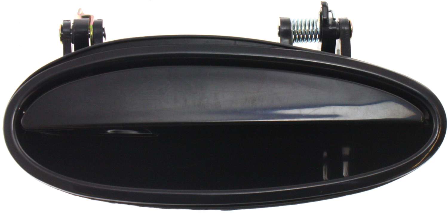 Front Exterior Door Handle for Pontiac Grand Prix 1997-2008, Right (Passenger), Smooth Black, Without Keyhole, can also be Rear, Replacement