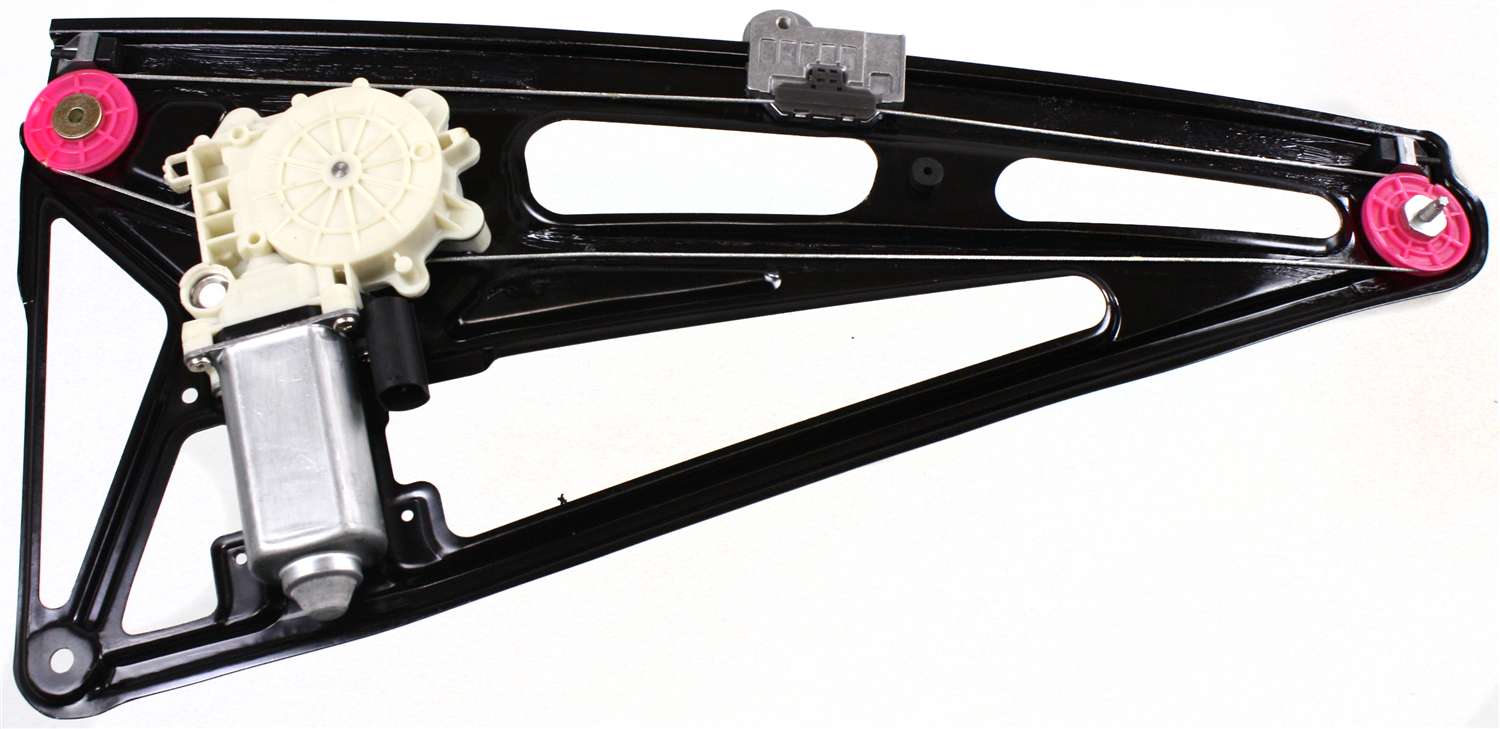 Rear Window Regulator for BMW 7-Series 1995-2001, Left (Driver), Power Operated, with Motor, without Theft Deterrant Glass, Replacement Models: 740i, 740iL, 750iL.
