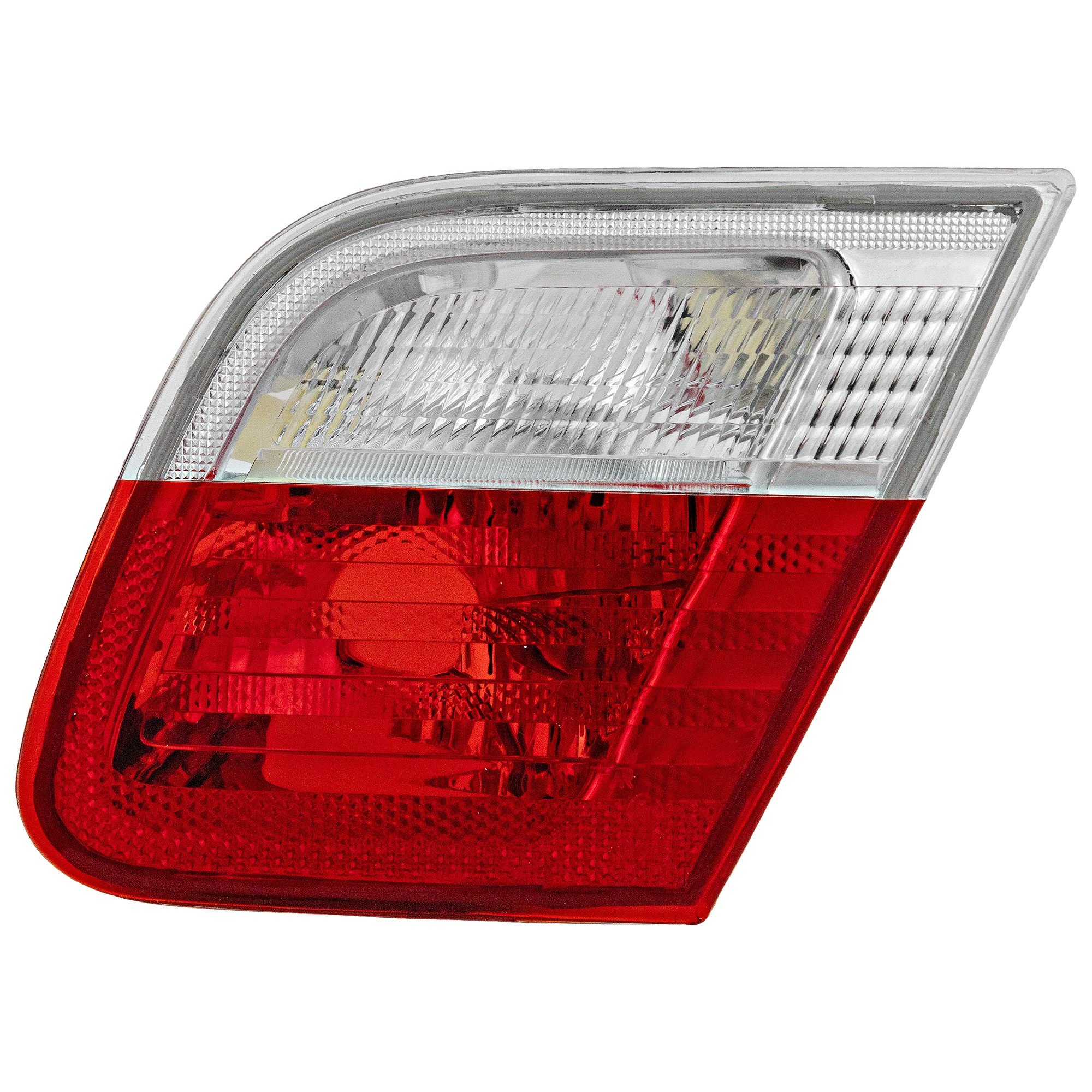 Tail Light for BMW 3-Series 1999-2003, Right (Passenger) Inner, Lens and Housing, Clear and Red Lens, Convertible/Coupe, To March 2003, Replacement Models: 318i, 318is, 320i, 323i, 325i, 328i, 330i