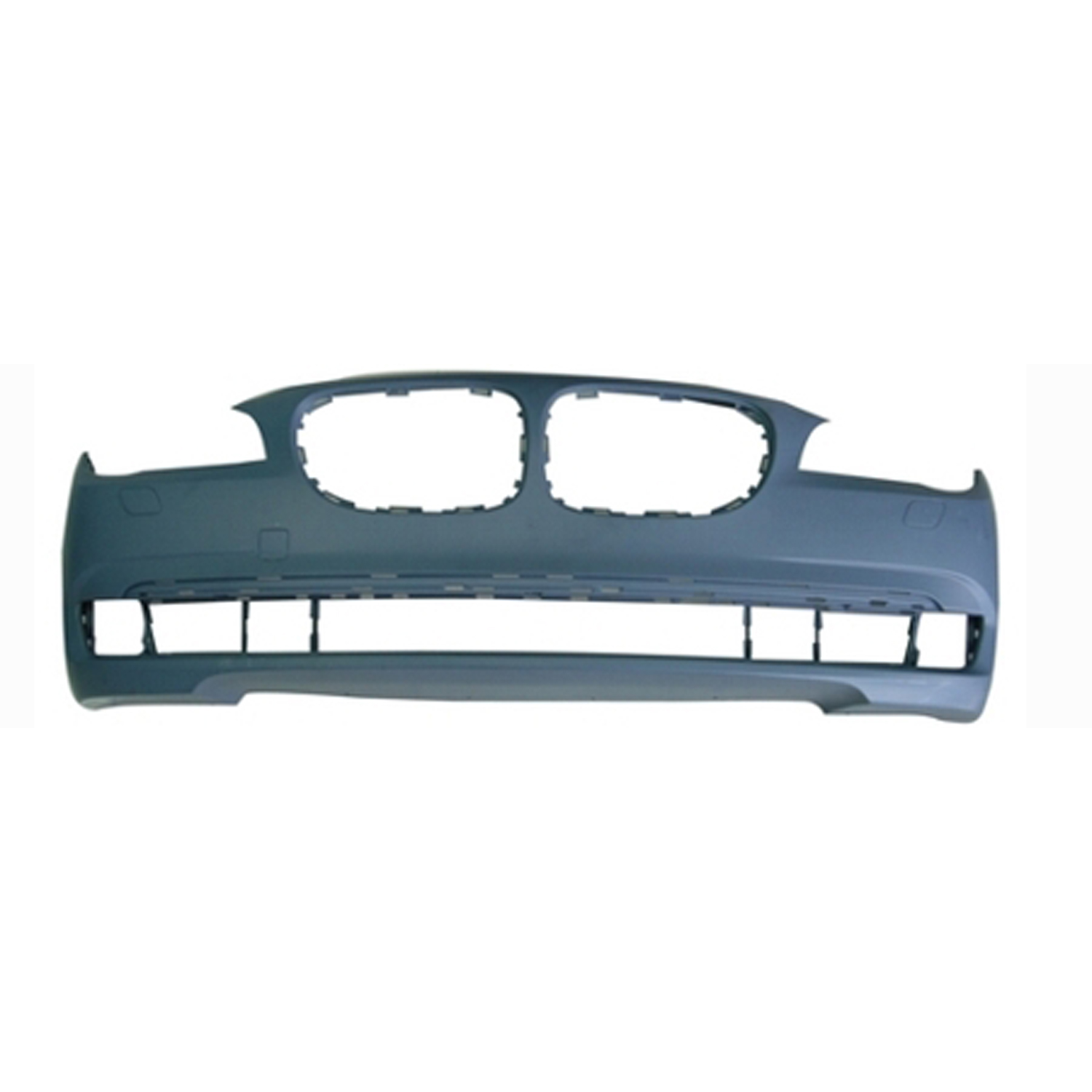 Front Bumper Cover Primed (Ready to Paint) for BMW 7-Series 2009-2012, Without M Package, Without Parking Distance Control Sensor Holes - CAPA-Certified, Replacement Models: 740i, 750i, 760i.
