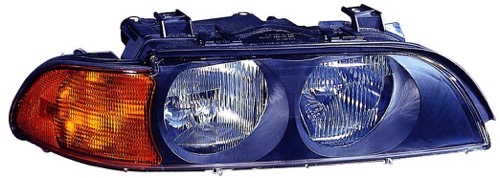 Right (Passenger) Headlight Assembly for 1998-2000 BMW 540i, Front Headlight Assembly Replacement Housing/Lens/Cover -  63128385092, Halogen Composite, From 3/98, Replacement