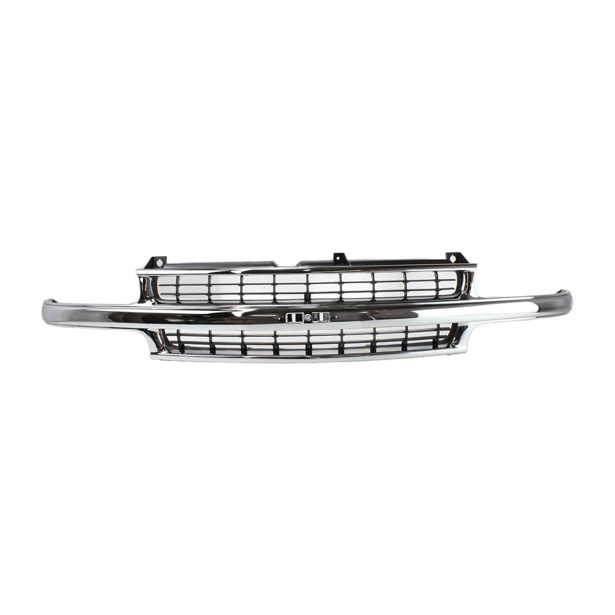 Grille Cross Bar Insert for Chevrolet SUBURBAN/TAHOE 2000-2006, Plastic, Chrome Shell/Black Insert, with Chrome Center Bar, Replacement