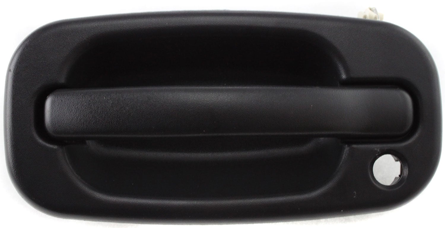 Front Exterior Door Handle for Chevrolet Silverado/GMC Sierra 1999-2006, Left (Driver), Textured Black, with Keyhole, Includes 2007 Classic, Replacement