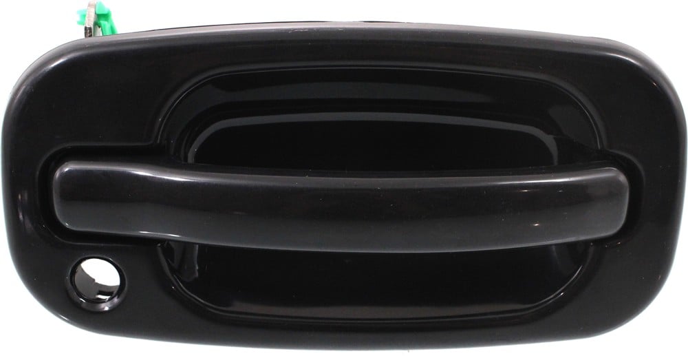 Front Exterior Door Handle for Chevrolet Silverado/GMC Sierra 1999-2006, Right (Passenger), Smooth Black with Keyhole, Fits 2007 Classic, Replacement