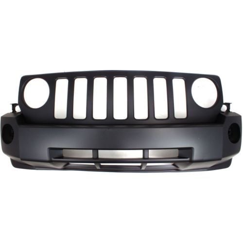 Front Bumper Cover for Patriot 2007-2010, Primed (Ready to Paint), with Fog Light Holes, without Tow Hook Holes - CAPA-Certified, Replacement