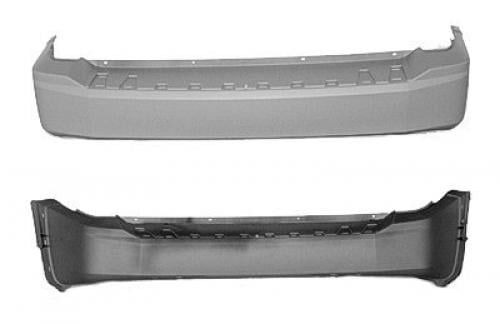 Rear Bumper Cover for Jeep Liberty 2008-2012, Primed (Ready to Paint), without Parking Aid Sensor Holes, with Trailer Hitch Hole - CAPA-Certified, Replacement