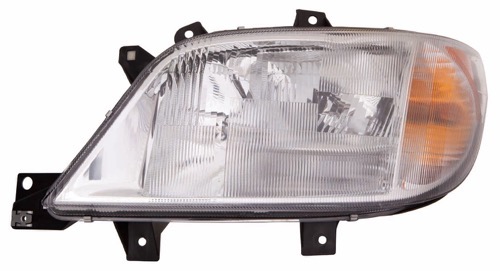 Left (Driver) Headlight Assembly for 2003 - 2006 Dodge Sprinter 2500, Front Assembly Replacement Housing, Lens Cover with Fog Lights, Composite, OEM 5124529AA, Replacement