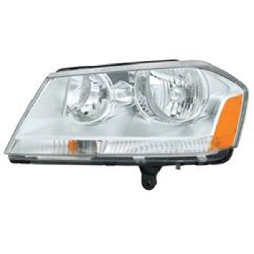 Left (Driver) Headlight Assembly for 2008 - 2014 Dodge Avenger, Front Light Assembly Replacement Housing / Lens / Cover, SE, SE Canada Value Package, SXT, SXT Plus, Composite;  5116343AD, Replacement