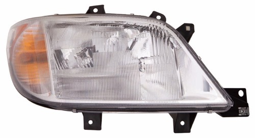 Right (Passenger) Headlight Assembly for 2003 - 2006 Dodge Sprinter 2500, Front Headlight Assembly Replacement Housing / Lens / Cover, with Fog Lights, Composite,  5124531AA, Replacement