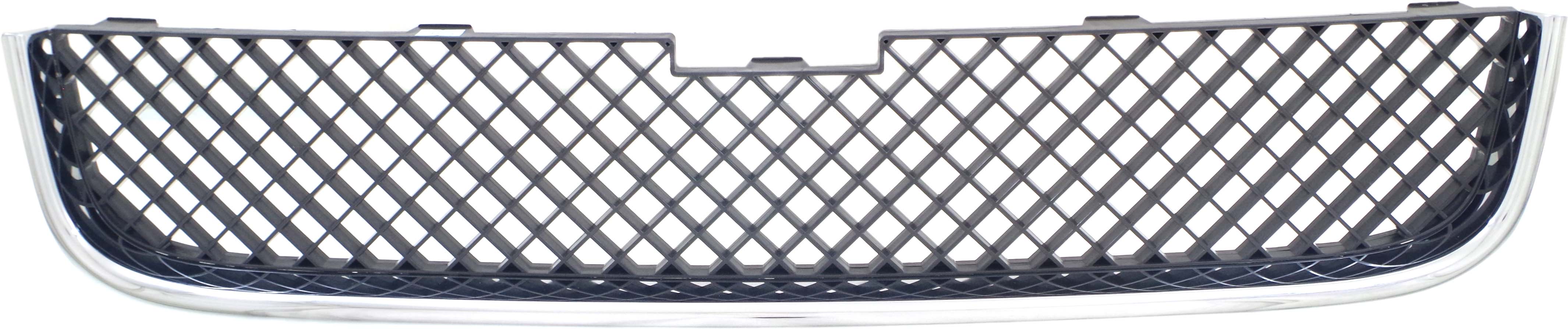 Front Bumper Grille for Chevrolet Uplander 2005-2009, Lower, with Chrome Shell and Textured Dark Gray Insert, Replacement
