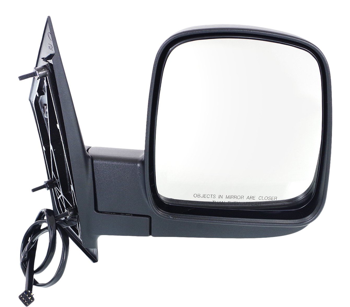 Right (Passenger) Side Mirror for GMC Express/Savana Van 2003-2007, Non-Towing, Power Adjusted, Manual Folding, Heated, Textured, Standard Type without Signal Light, Replacement