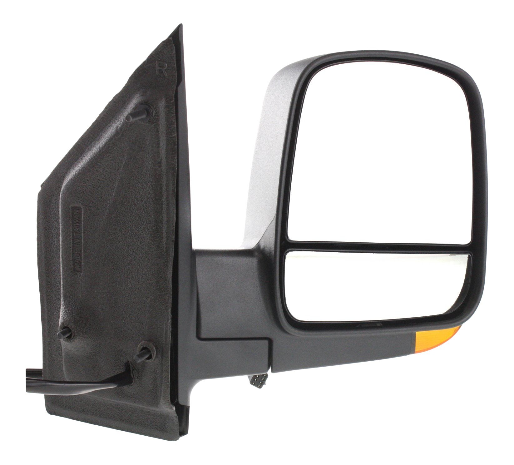 Right (Passenger) Mirror for Express/Savana Van GMC/Chevrolet (2008-2023), Non-Towing, Power Operated, Manual Folding, Heated, Textured Finish, Standard Type, with Signal Light, Replacement