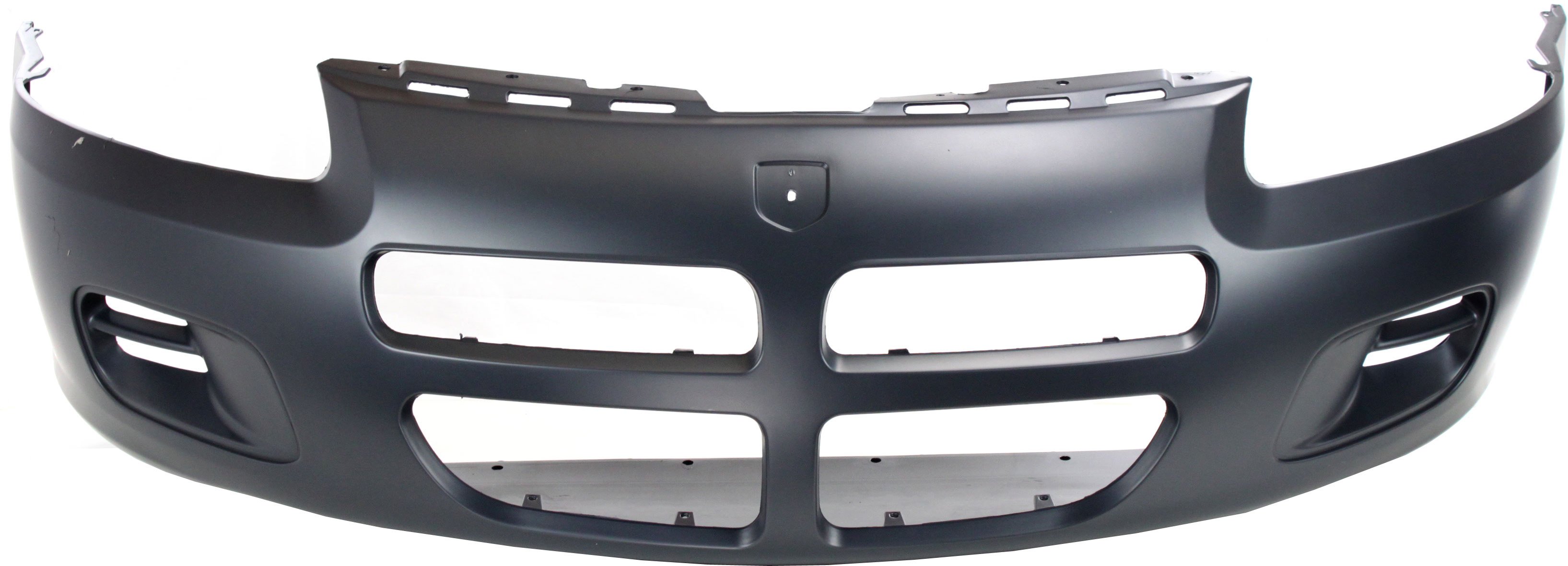 Front Bumper Cover for Dodge Stratus Sedan, 2001-2003, Primed (Ready to Paint), Without Fog Light Holes, Replacement