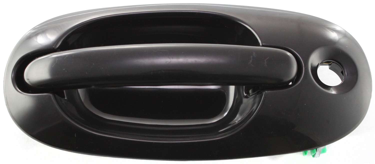 Front Exterior Door Handle for Chrysler Town and Country 1996-2000, Right (Passenger), Smooth Black, with Keyhole, Plastic, Replacement