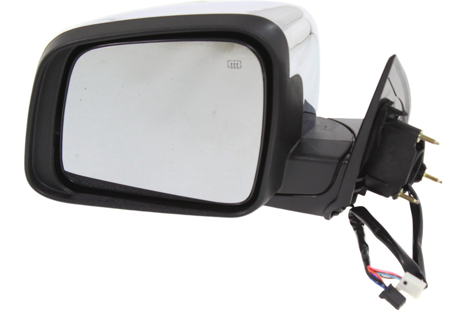 Power Mirror for 2011-2022 Dodge Durango, Left (Driver), Manual Folding, Heated, Chrome, with Memory and Signal Light, without Auto Dimming and Blind Spot Detection, Replacement