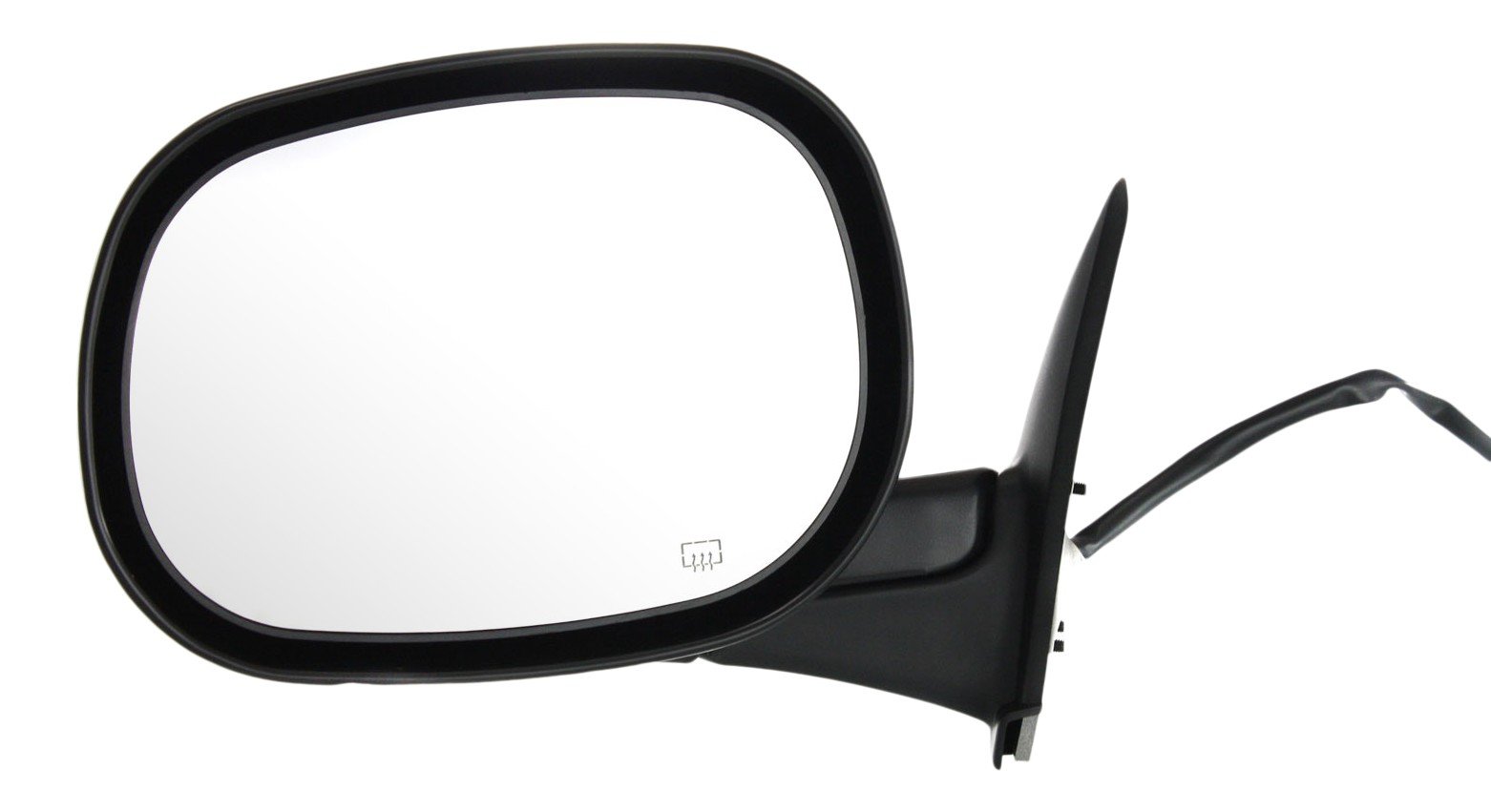 Power Heated Mirror for Dodge RAM 1500 Pickup 1998-2001, RAM 2500/3500 Pickup 1998-2002, Left (Driver), Non-Towing, Manual Folding, Textured, Replacement