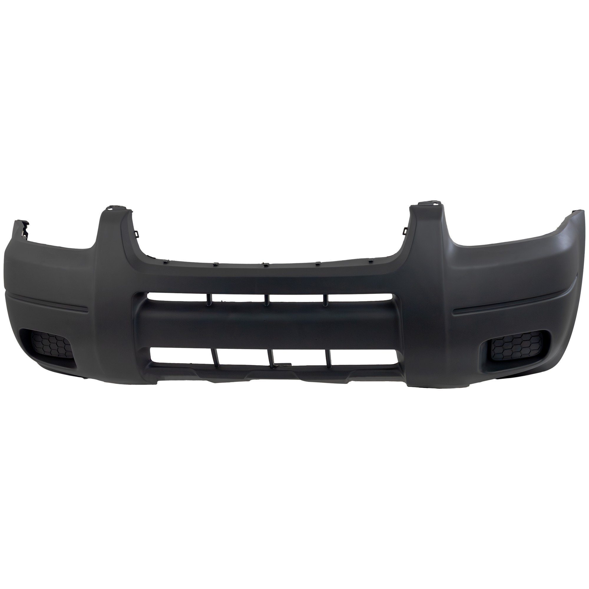 Front Bumper Cover for 2001-2004 Ford Escape, Primed (Ready to Paint), Platinum, without Fog Light Holes, XLS/XLT without Fender Flares, Replacement