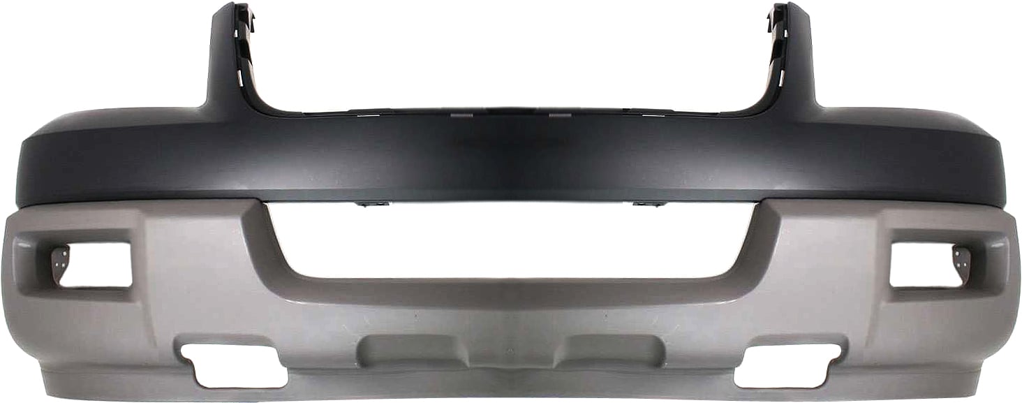 Front Bumper Cover for Ford Expedition 2003 XLT Model, Upper and Lower, Primed (Ready to Paint), Titanium, with Absorber, Replacement