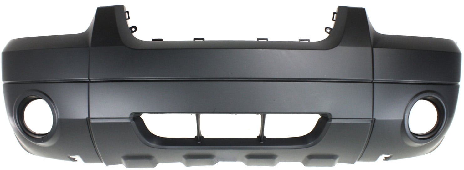Front Bumper Cover for 2005-2007 Ford Escape, Primed (Ready to Paint), XLT/Limited/Hybrid Models with Fender Flares, Features Fog Light Holes, Replacement