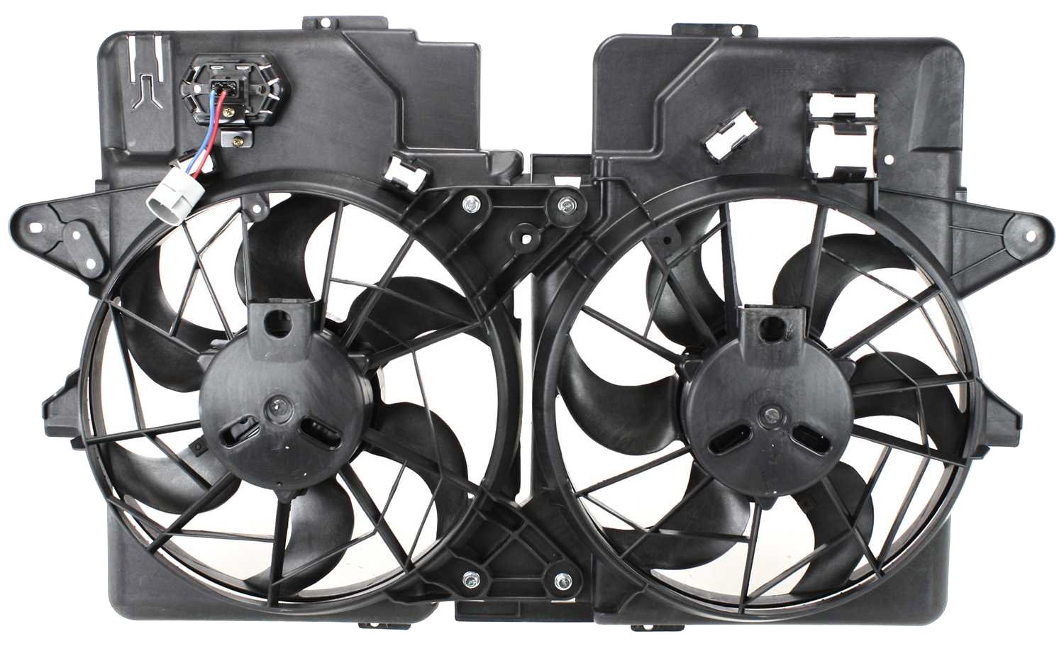 Radiator Fan Shroud Assembly for Ford Escape 2001-2004, Mazda Tribute 2001-2006, 3.0L Engine, Includes Resistor, Replacement