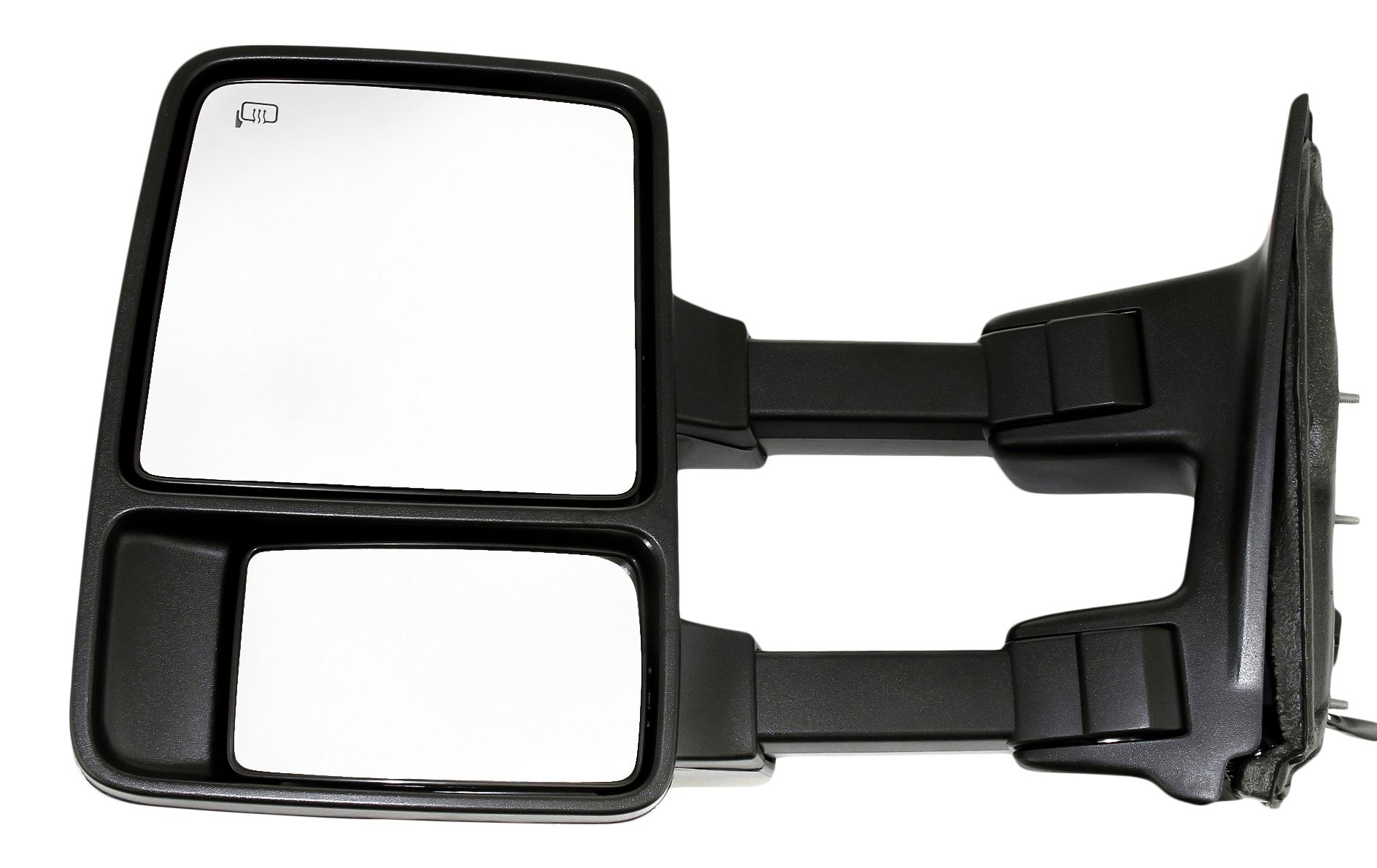 Towing Mirror for Ford F-Series Super Duty 2008, Left (Driver), Power, Manual Folding, Heated, Textured, with Signal Light, without Memory, Replacement