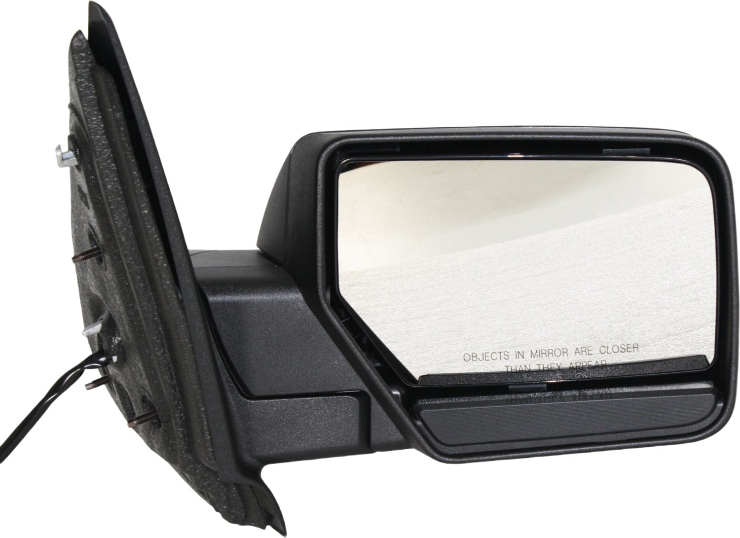 Right (Passenger) Mirror for Ford Expedition 2007-2014, Non-Towing, Power Operated, Manual Folding, Non-Heated, Textured, without Auto Dimming, Blind Spot Detection, Memory, and Signal Light, Replacement