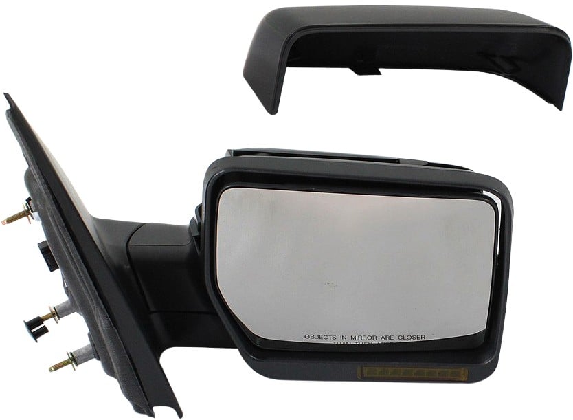 Right (Passenger) Mirror for Ford F-150 2007-2008, Non-Towing, Power, Manual Folding, Heated, Paintable, with In-Housing Signal Light, without Auto Dimming, Blind Spot Detection, and Memory, Replacement