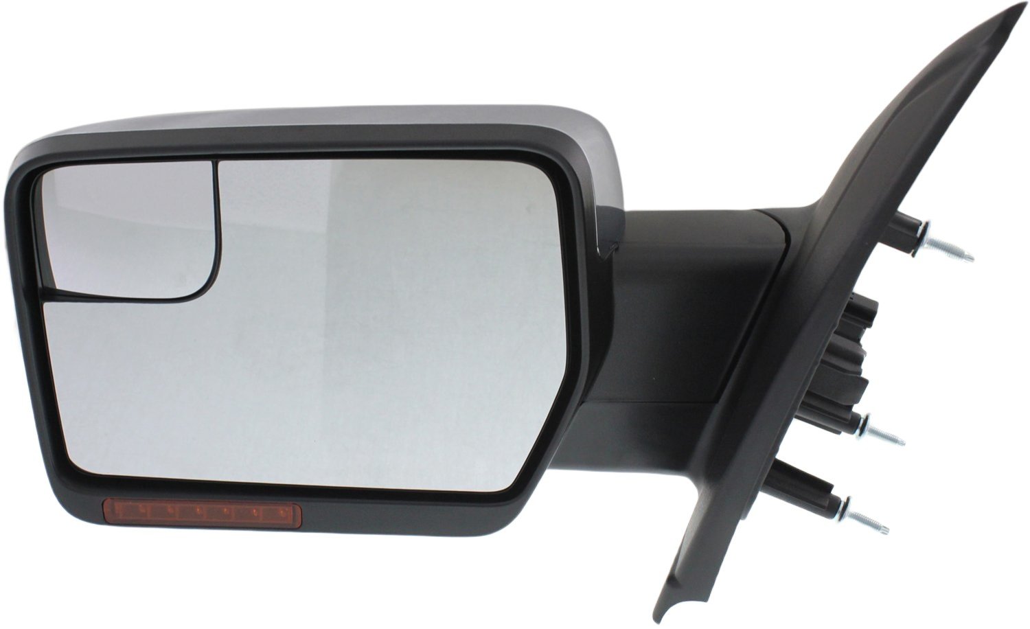 Power Mirror Left (Driver) for Ford F-150 2011-2014 Non-Towing, Non-Folding, Heated, Chrome, with Blind Spot Glass, Memory, and Signal Light, without Puddle Light, (Excluding SVT Raptor Model), Replacement