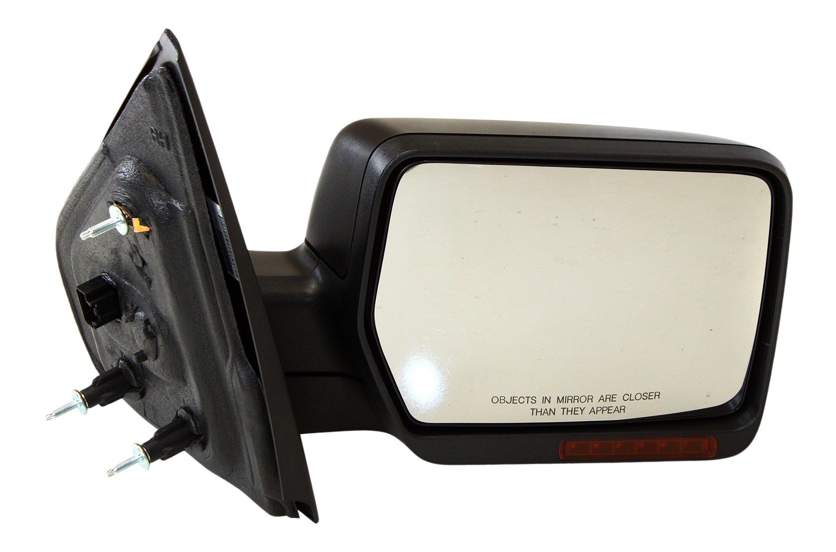 Power Folding Heated Mirror for 2007-2008 Ford F-150, Right (Passenger) Side, Non-Towing, Textured, with In-housing Signal Light, without Auto Dimming, Blind Spot Detection, and Memory, Replacement