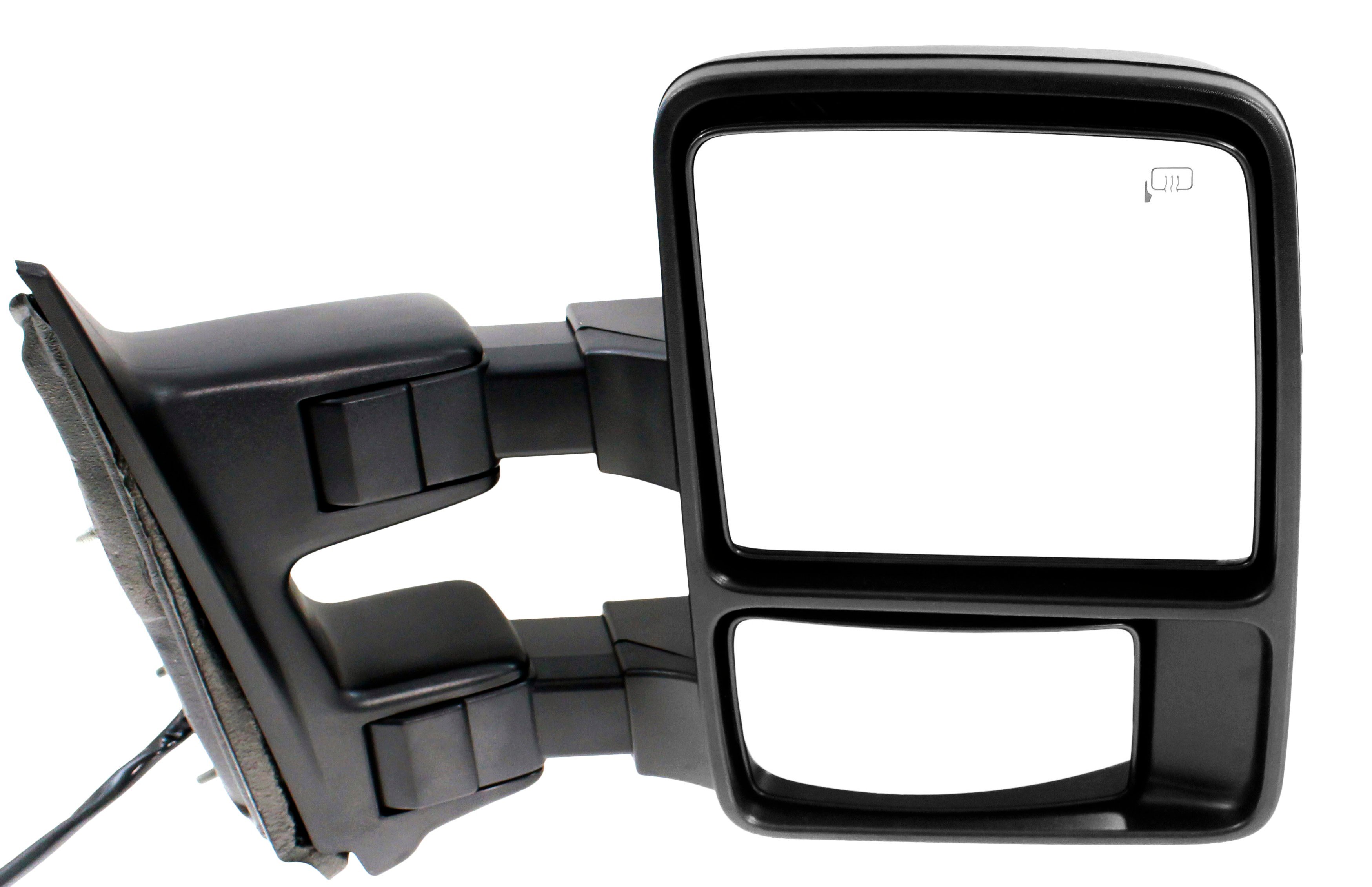 Towing Mirror Right (Passenger) for Ford F-Series Super Duty 2011-2012, with Power Folding, Heated, Textured Finish, Auto Extend, Signal Light, and Temperature Sensor, without Memory, Replacement