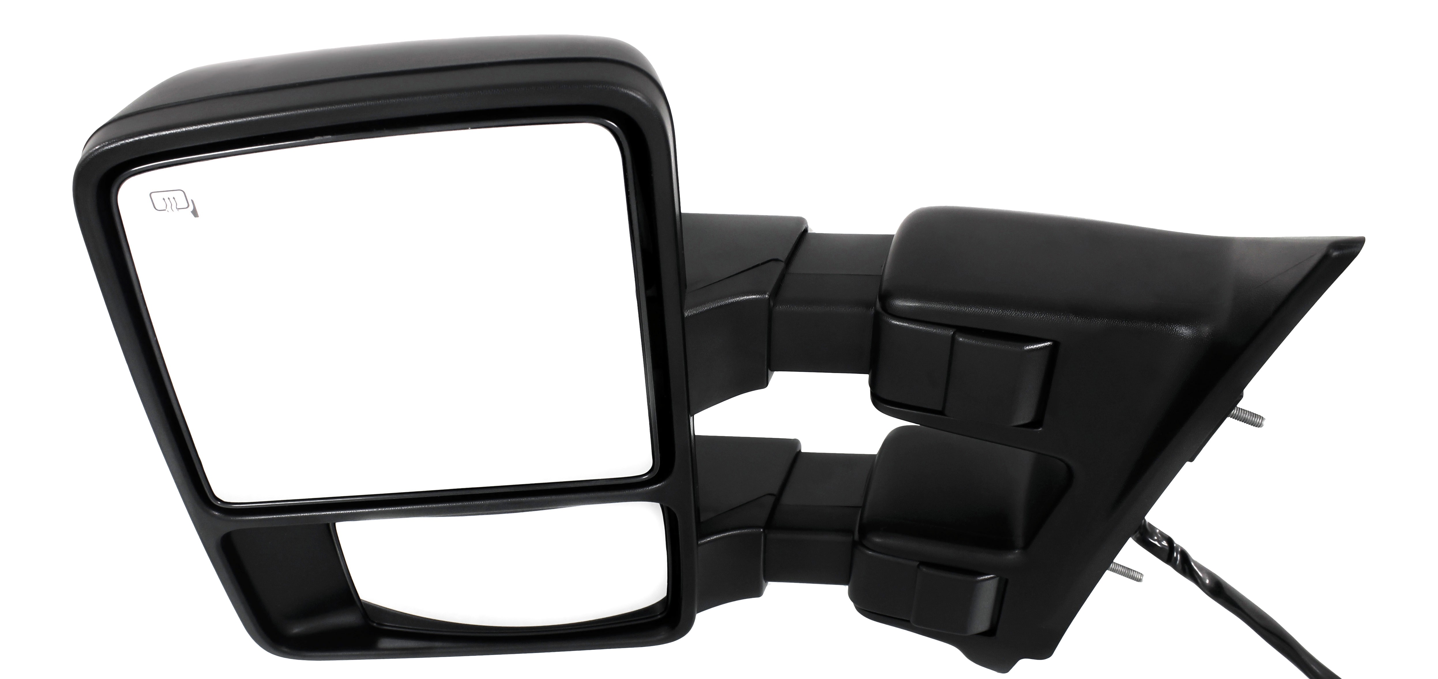 Towing Mirror for Ford F-Series Super Duty 2008-2009, Left (Driver), Power Operated, Power Folding, Heated, Textured, with Auto Extend, Memory, and Signal Light, Replacement