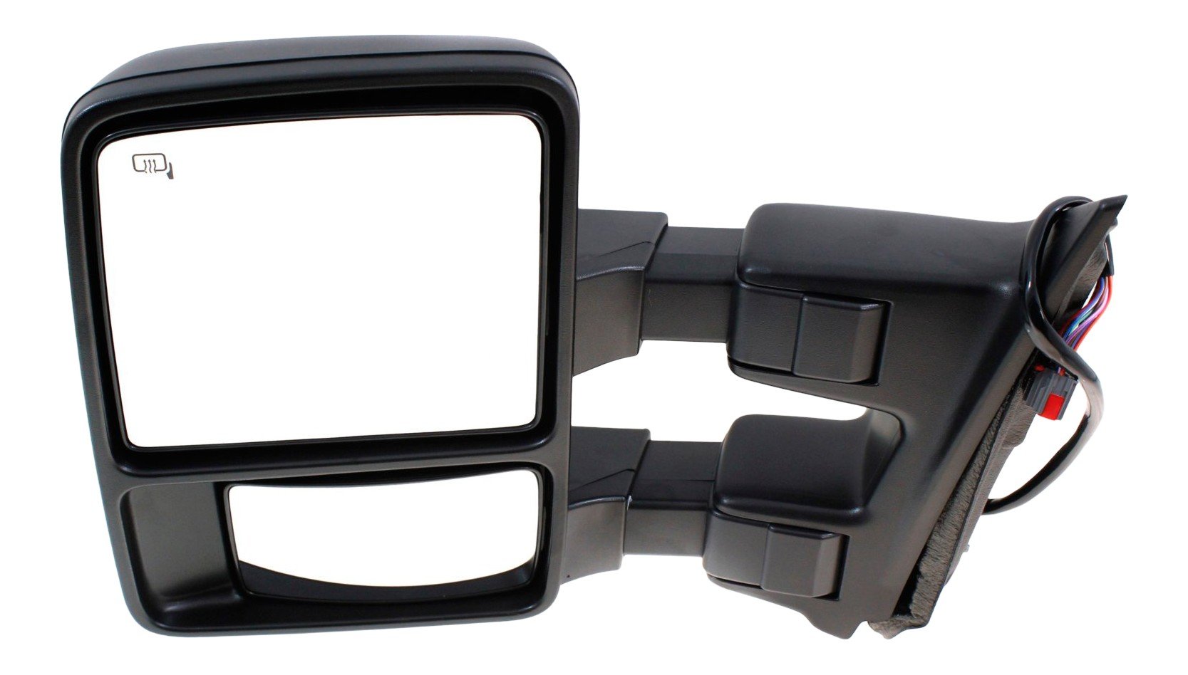 Towing Mirror for Ford F-Series Super Duty 2010-2012, Left (Driver), Power Adjustable, Power Folding, Heated, Textured, with Auto Extend, Memory, and Signal Light, Replacement